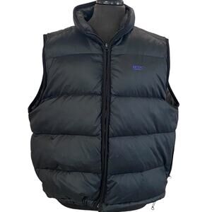Mens Large Eddie Bauer Ebtek Goose Down Vest Black Full Zip Puffer Jacket